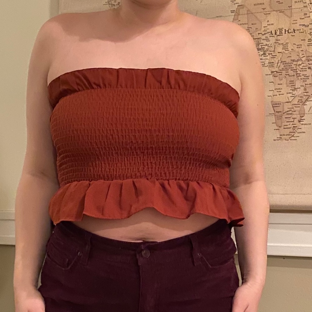 Orange Frilly Crop Top